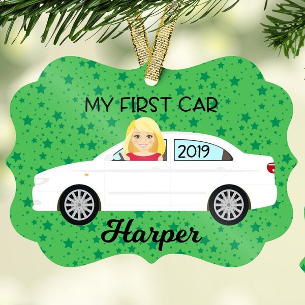 Personalized Christmas Ornament/FREE SHIPPING/My first car/Keepsake ornament/new car ornament/Christmas Keepsake/Christmas gift/new driver
