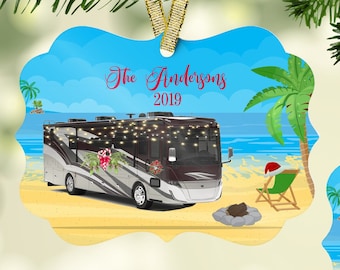 Motorhome Christmas Ornament/Class A/Motorcoach/christmas camper/camper ornament/camping ornament/motorhome/happy campers/camping ornament/