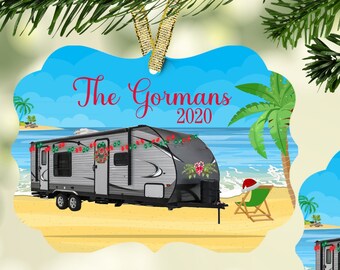 Travel Trailer Camper Ornament/camping ornament/camper ornament/keepsake ornament/christmas camper/beach camper/campers/christmas camper