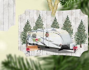 Travel Trailer Ornament/Camper Ornament/Personalized Christmas Ornament/Christmas Ornament/motorhome/Camping/happy camper /Travel/RV