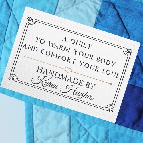 Cotton or Polyester Quilt Labels Personalized With Your Name ...