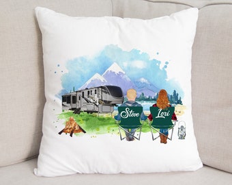 5th Wheel Camper Throw Pillow/Making Memories/Camper Decor/Camper Pillow/Camping Couple/Camping Pillow/Camper Pillow/Happy Campers/5th Wheel