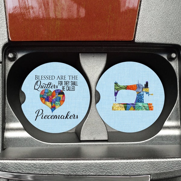 Blessed are the quilters for they shall be called Piecemakers/car coasters/quilting/sewing/quilting gift/sewing gift/quilters/quilt coffee