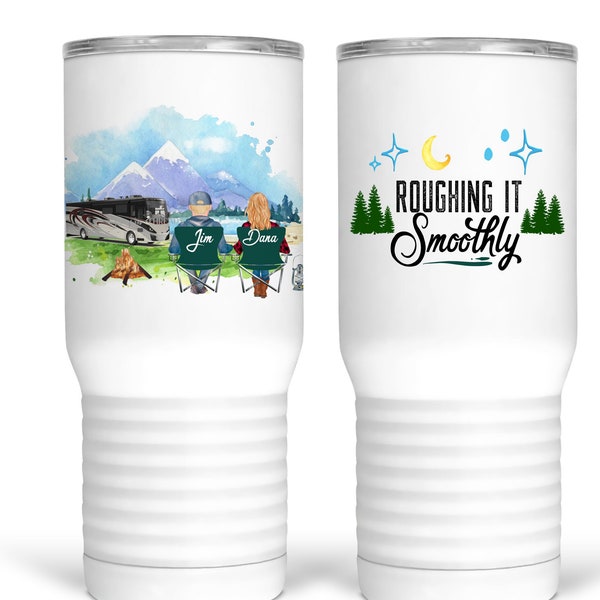 Roughing it Smoothly/Luxury Campers/Motorhome/Class A/Camper Mug/Personalized camping mug/Motorhome Mug/camper christmas/camping/glamping