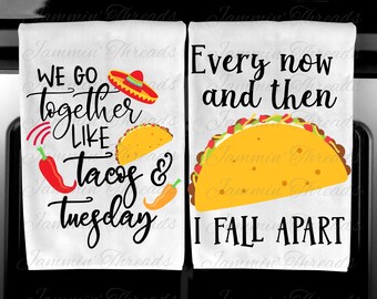 taco kitchen towel etsy