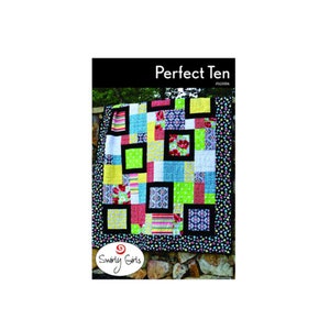 Swirly Girls Perfect Ten Quilt Pattern. Fat Quarter friendly. Fat Quarter quilt pattern