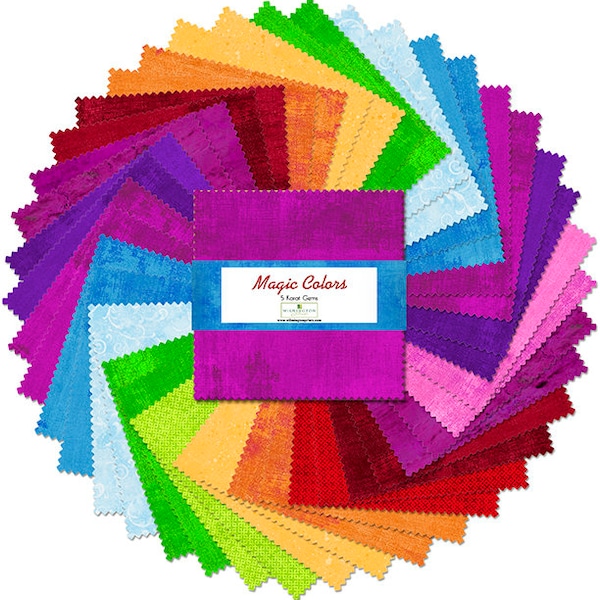 Magic Colors 5 Karat Gems by Wilmington Prints. 5 x 5" Charm packs