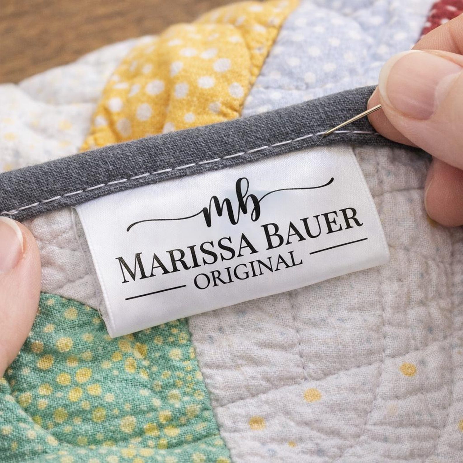 Custom Satin Quilt Labels With Logo, Personalized Sewing Tags, Fold ...