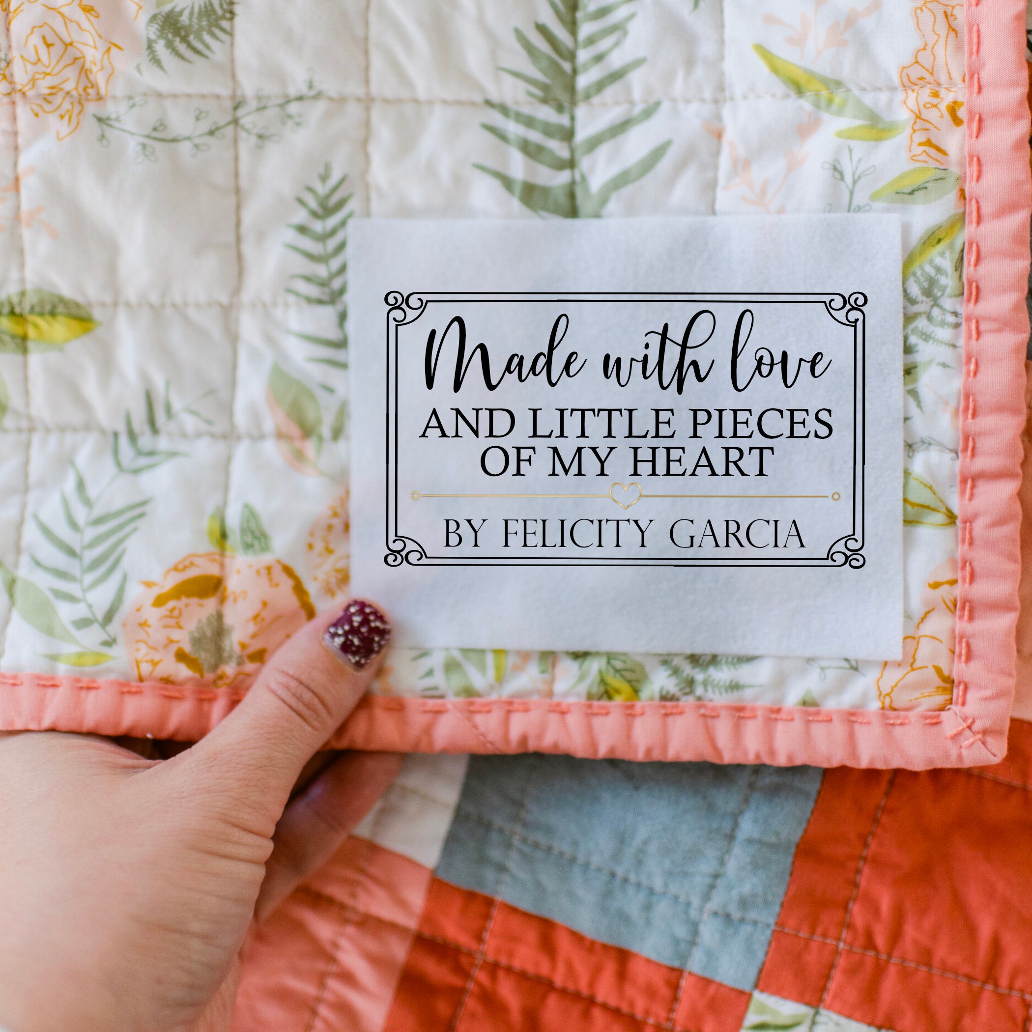 Cotton or Polyester Quilt Labels Personalized With Your Name ...