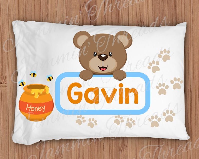 Personalized Child S Pillow Case Free Shipping Teddy Etsy