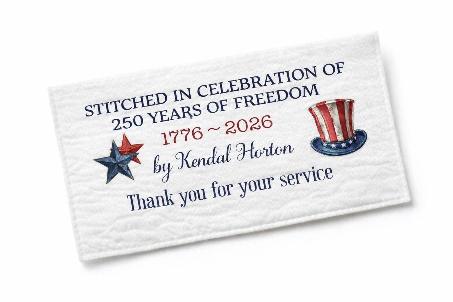 Freedom Label 250 Years of Freedom Quilt Label Personalized, Patriotic Quilt Label ...