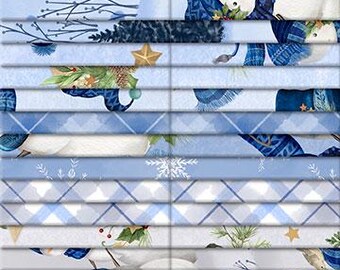 Let it Snow-Man! Christmas Quilt Fabric - 40 Karat Gems 2.5 x 44" 40 pc. 840 899 840