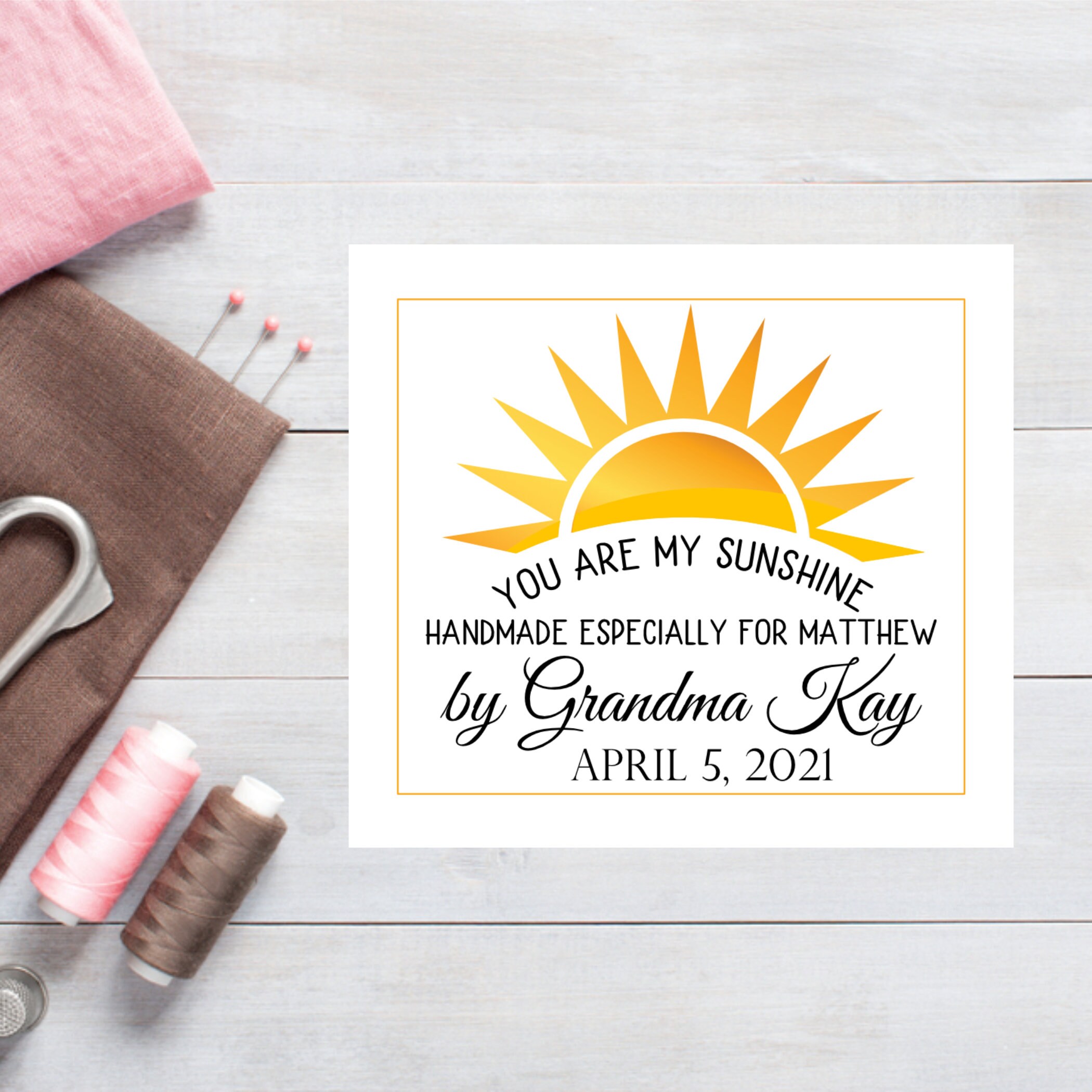 You Are My Sunshine/personalized Quilt Label/custom Quilt ...