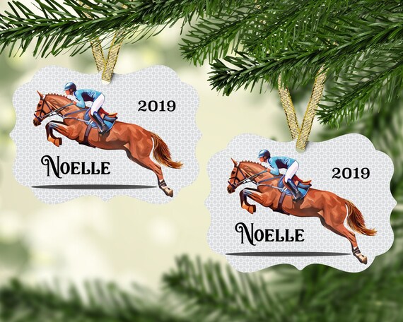 Horse jumping christmas ornament Clearance
