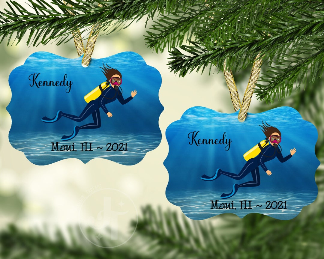 Scuba Diving Ornament/scuba Woman Ornament/christmas Ornament/custom