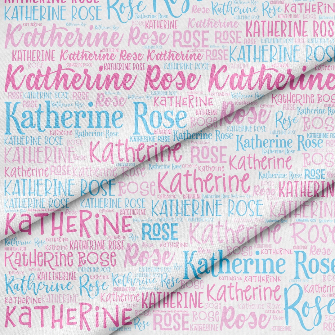 Any Name/custom Name Fabric/free Shipping/name Fabric/personalized