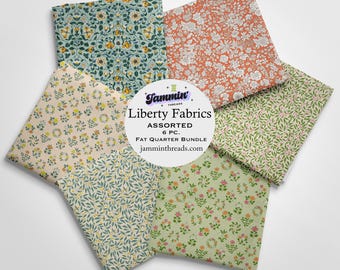 Liberty Fabrics & Riley Blake – Paquete de 6 piezas de retazos surtidos • Seleccionado por Jammin’ Threads