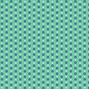 May include: A repeating pattern of six-pointed stars in white, navy blue, and tan, set against a light teal background. The stars are arranged in vertical rows, creating a textured, symmetrical design. The pattern has a vintage, geometric feel.