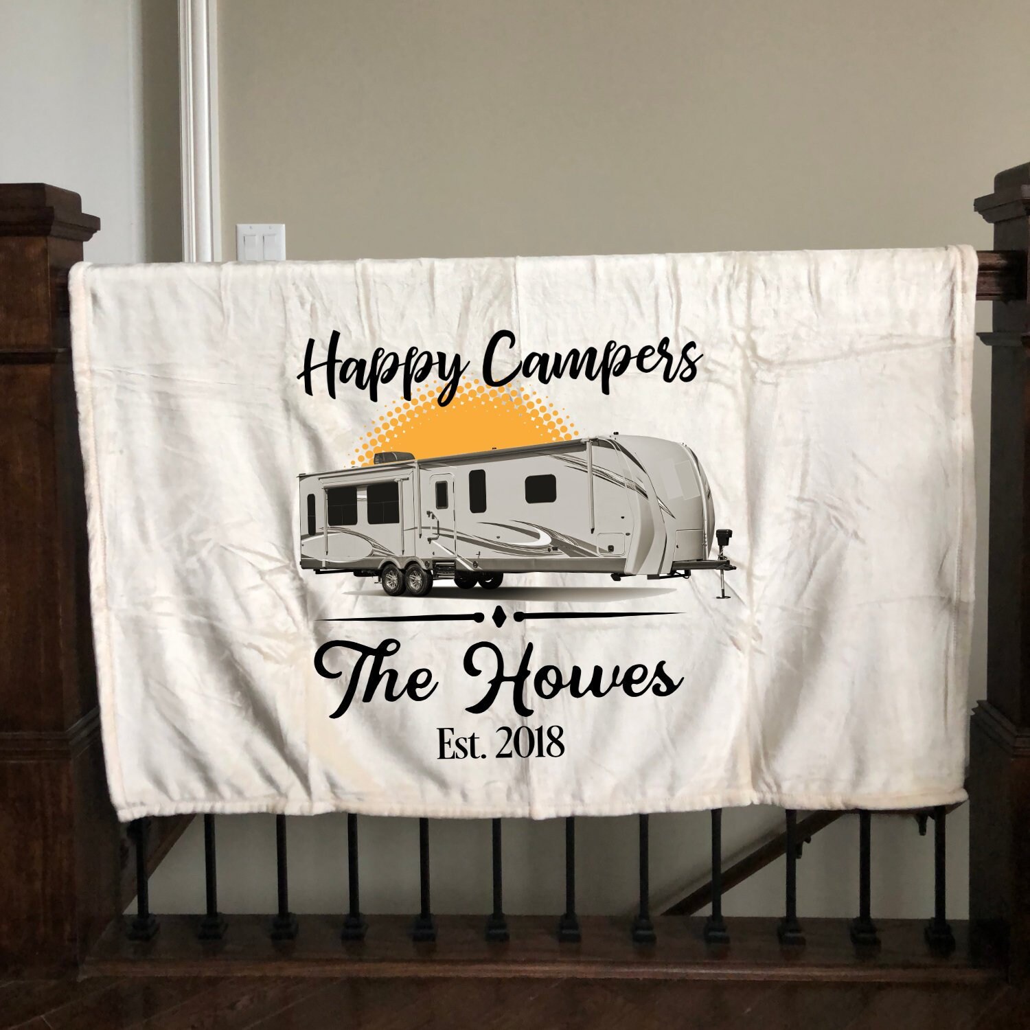 Happy Campers/FREE SHIPPING/Personalized Throw Blanket/Camper Etsy