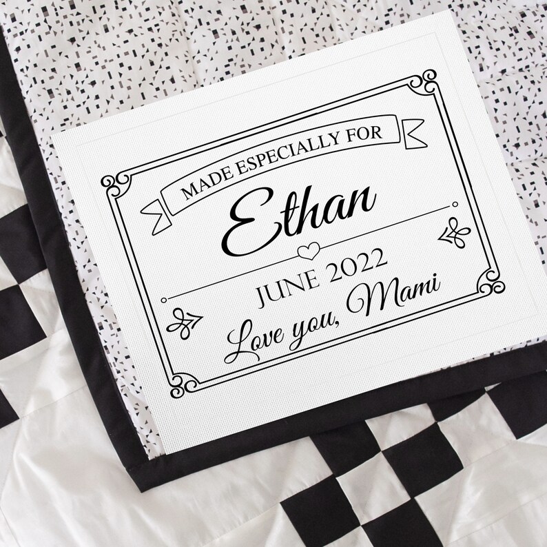 Custom Quilt Labels in Cotton or Polyester. This is a Single Etsy