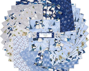 Let it Snow-Man! Christmas Quilt Fabric - 5 Karat Gems 5 x 5" 42 pc. 518 899 518