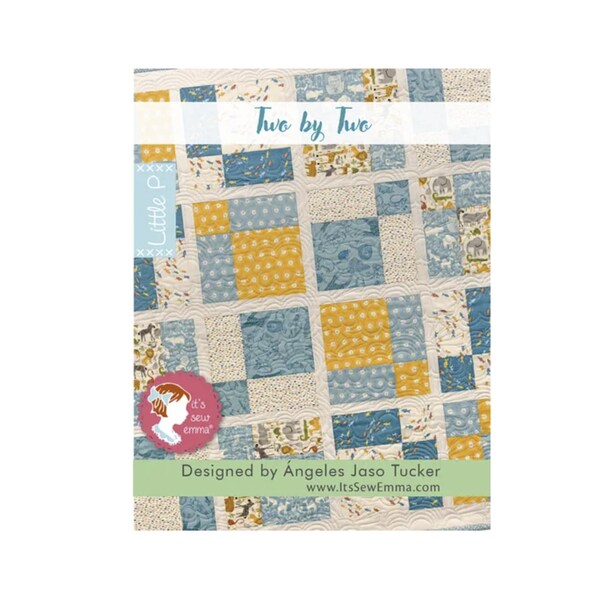 Two by Two Quilt Pattern by It's Sew Emma. Fat Quarter Friendly. Baby Quilt Pattern. Beginner Friendly