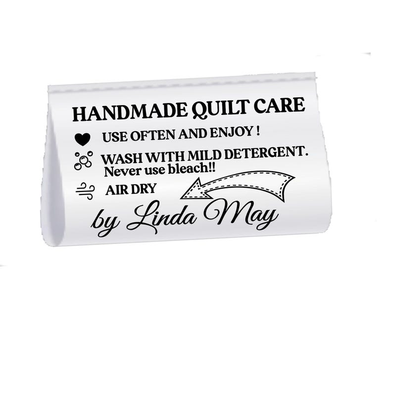 Personalized Quilt Care Labels – Handmade Quilt Laundering Instructions ...