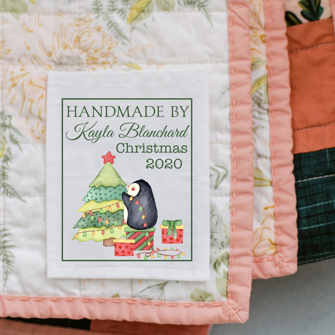 Christmas Quilt Labels in Cotton or Polyester Quilt Labels Personalized