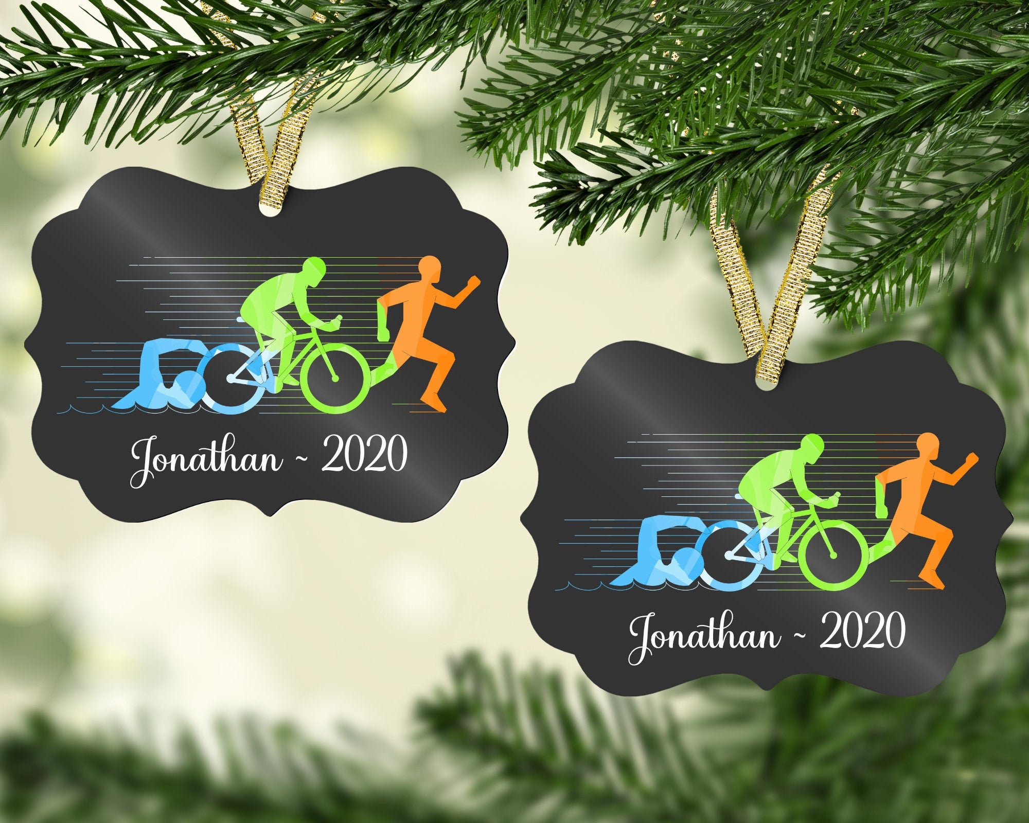Triathlon Christmas Ornament/triathlete Ornament/keepsake Etsy
