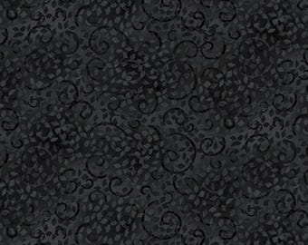 Leafy Scroll Black Quilt Fabric by Wilmington Prints 1402 26035 999. Sold in 1/2 yard increments