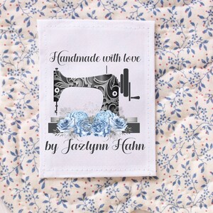 Cotton or Polyester Quilt Labels personalized with your name. This set of 6 labels is available in sew on form. Printed for you