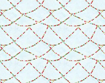 Holly Woods Christmas Quilt Fabric Hanging Lights 9243-17 Ice