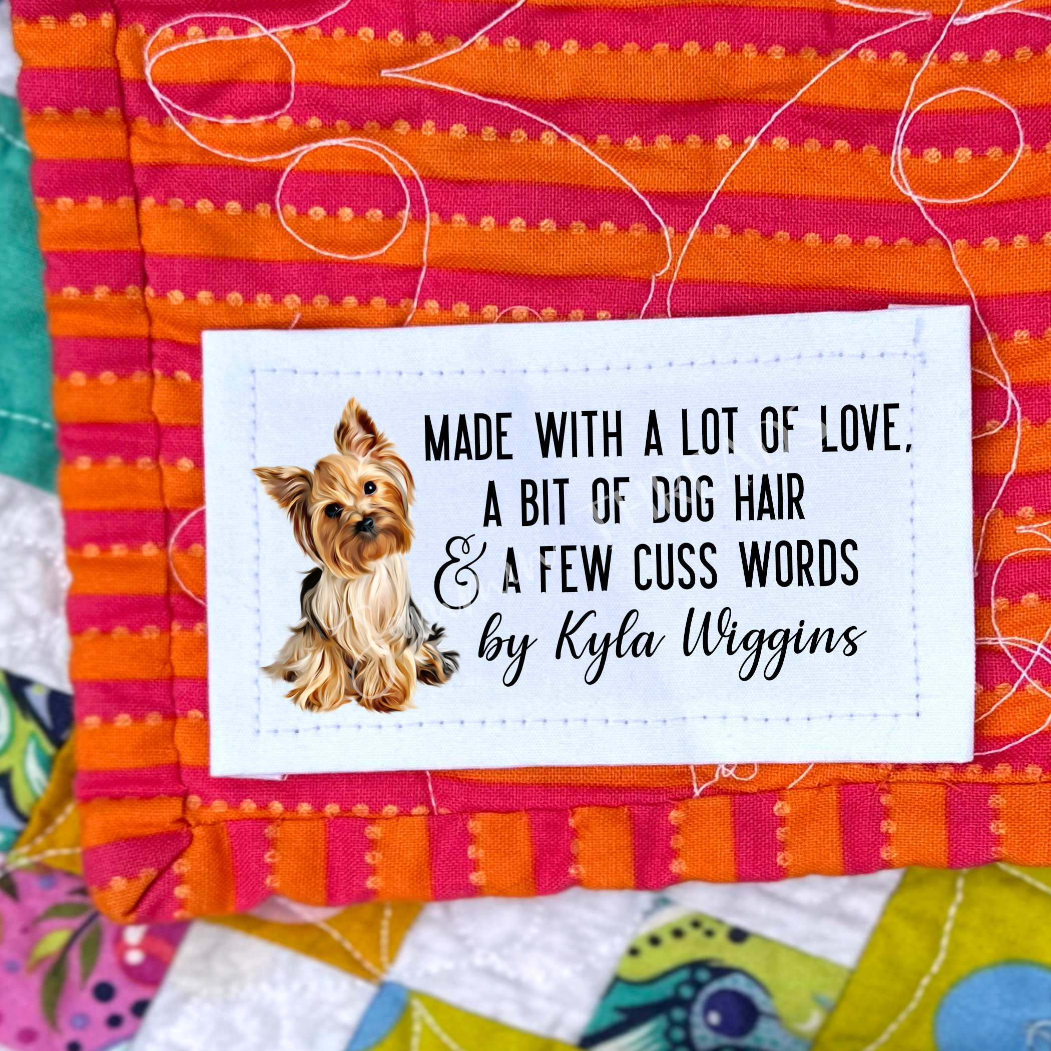 Yorkie Quilt Labels - Personalized Yorkshire Terrier Quilt Labels ...