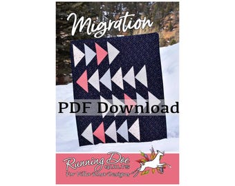 Padrão de colcha Migration da Running Doe Quilts. Download em PDF. Padrão de colcha amigável ao Fat Quarter