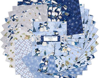 Let it Snow-Man! Christmas Quilt Fabric - 10 Karat Gems 10x10" 42 pc. 518 899 518