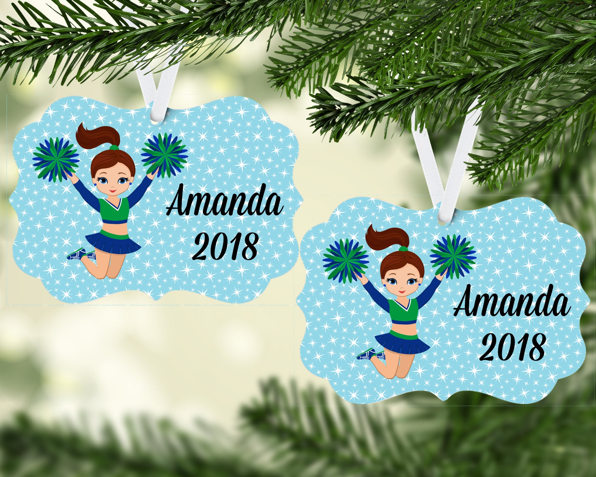 Cheerleader Christmas Ornament/FREE SHIPPING/Personalized ...