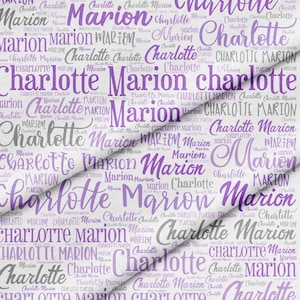 Any Name/Custom Name Fabric Panels/Fabric for sewing/Name fabric/personalized 12 x 18" fabric panel/fabric/quilt fabric/custom fabric