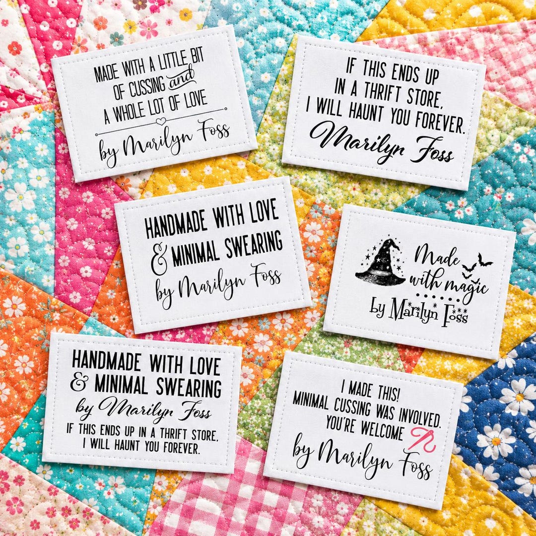 Funny Personalized Quilt Labels, Sassy Quilt Tags, Handmade With Love ...