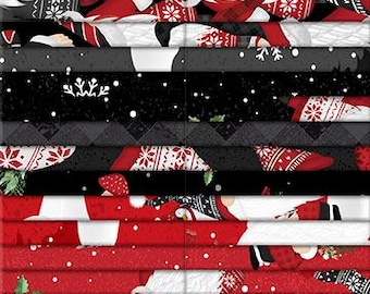 Snowy Gnomies Christmas Quilt Fabric - 40 Karat Gems 2.5 x 44" 40 pc. 840 897 840