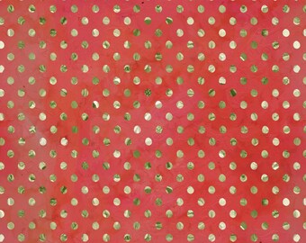 Holly Woods Christmas Quilt Fabric Shaded Dots 9238-83 Coral
