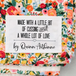 Made With Love + Swear Words Woven Tags – Emerald Curtain Fabric
