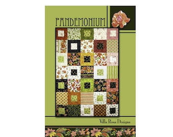 Pandemonium Quilt Pattern by Villa Rosa Designs. Layer Cake Friendly. Beginner Friendly. Easy Quilt Pattern