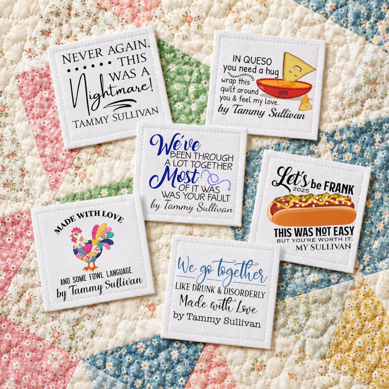 Funny Quilt Labels Assortment | Personalized Quilt Labels | Humorous ...
