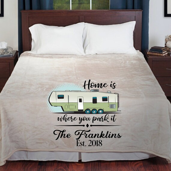 5th Wheel Camper Blanket Personalized Camper Blanket Free Shipping Vintage Camper Happy Camper 5th Wheel Camper 5th Wheel Camper Blanket