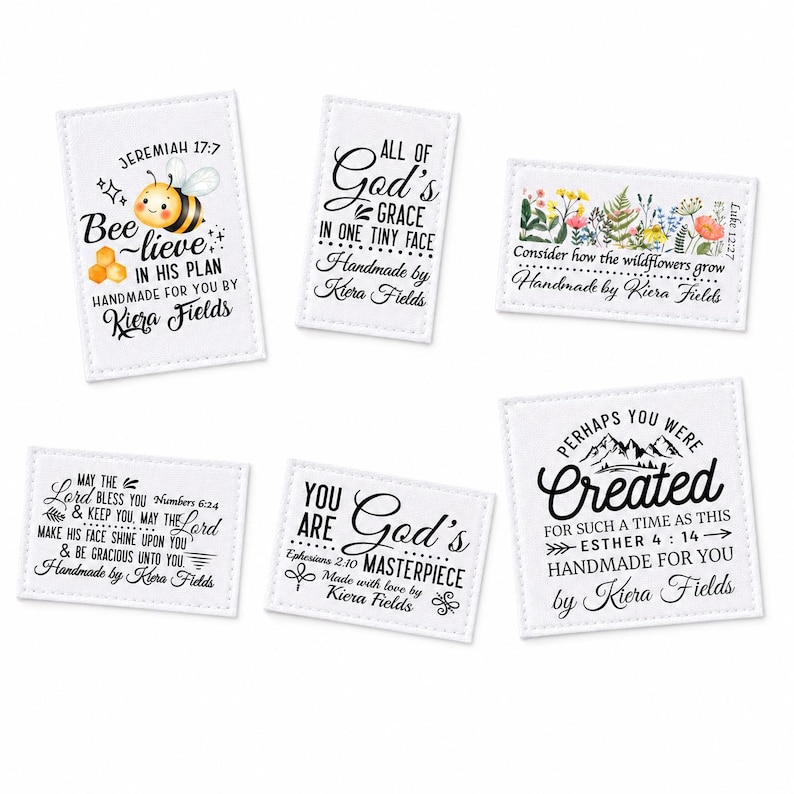 Christian Baby Quilt Labels Set of 6 | Inspirational Quilt Labels for ...