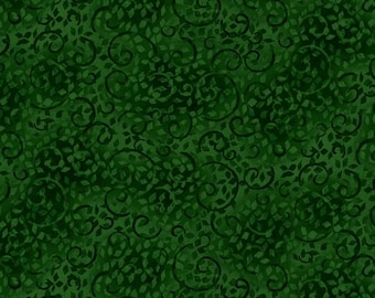 Leafy Scroll Medium/Dark Green Quilt Fabric by Wilmington Prints 1402 26035 797