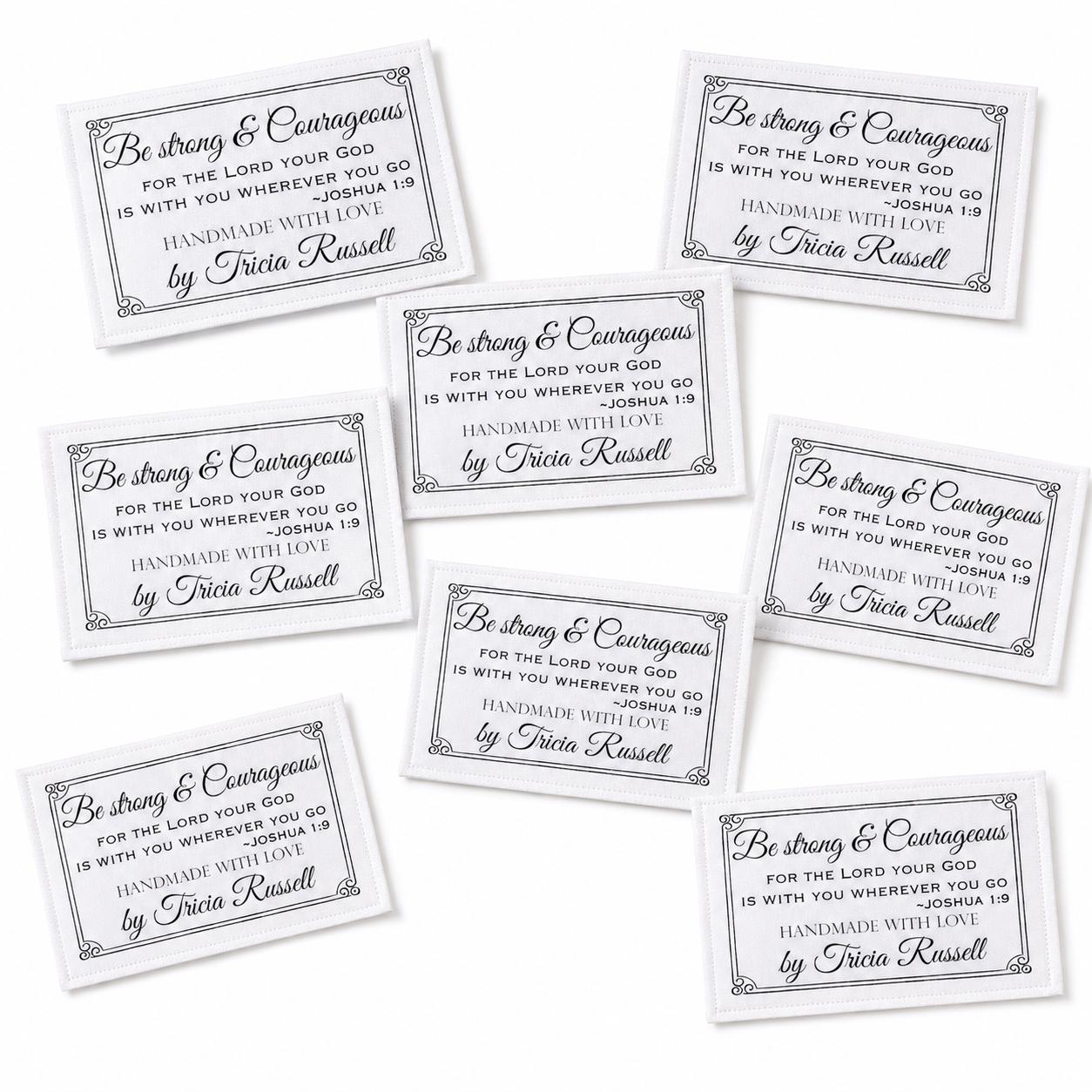Christian Quilt Label – Joshua 1:9 Personalized Quilt Label – “be ...