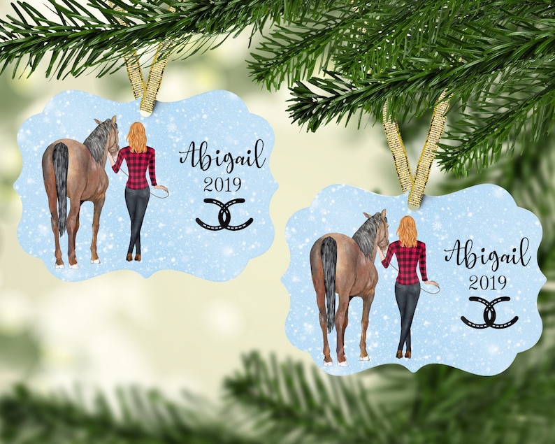 Horse ornament/FREE SHIPPING/Best Friends/Horse/horses/Personalized ornament/keepsake ornament/horse gift/gift for girlfriend/Horseback image 1