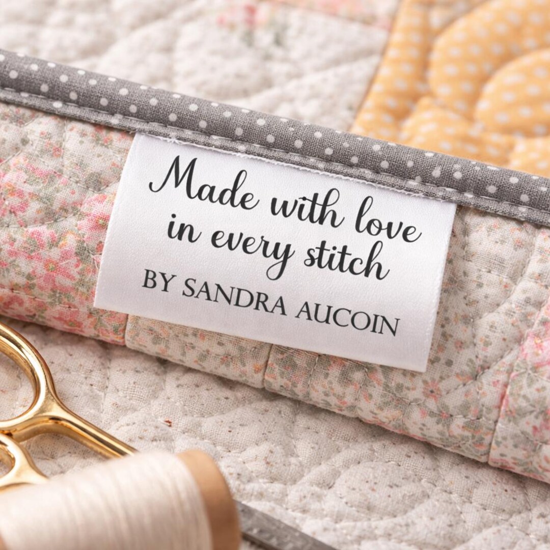 Personalized Satin Quilt Labels, Made With Love in Every Stitch, Custom ...