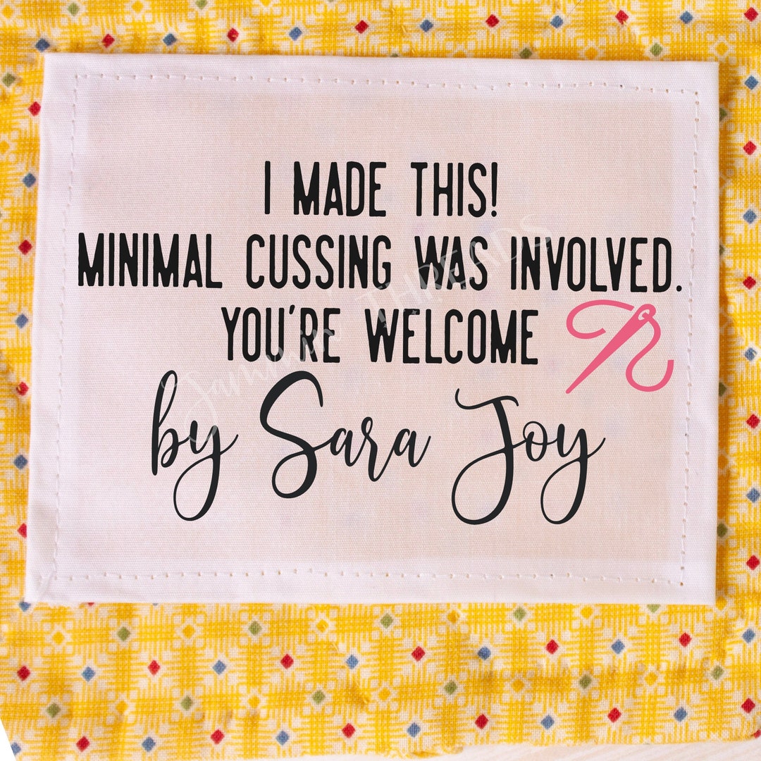 Funny Quilt Labels Personalized With Your Name. This Set of 6 Labels is